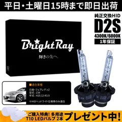 【送料無料】 BrightRay D2S HIDバルブ 1年保証 日産 フェアレディZ Z34 車検対応 純正交換 バーナー 4300K 6000K ヘッドライト 高品質 【RUNUP】のサムネイル