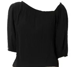 カスタネ Kastane アシメネックブラウス　シャツ　ブラウス　フリーサイズ　黒色