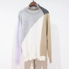 #wnc ランバン LANVIN ニット・セーター 40 グレー ベージュ 白 2way ツーピース モックネック 刺繍 カシミア メンズ [912353]のサムネイル