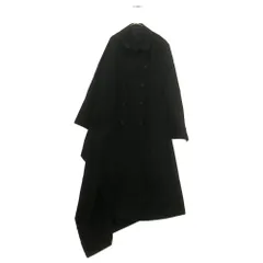 Yohji Yamamoto POUR HOMME (ヨウジヤマモト プールオム) 21AW W/GABARDINE RIGHT CLAOK COAT HX-C15-100 右マントギャバWCT アシンメトリーウールギャバジンロングコート ブラックのサムネイル