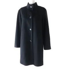 美品◎正規品 イタリア製 HERNO ヘルノ レディース コロンボ社製生地使用 カシミヤ100％　ロングコート ブラック 裏シルク 裏総柄 40のサムネイル
