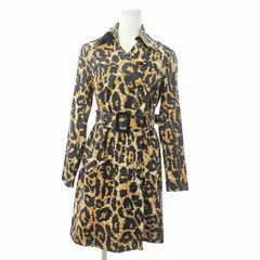 ダイアンフォンファステンバーグ DIANE von FURSTENBERG 美品 トレンチコート ジャケット 豹柄 レオパード柄 コットン 4 ベージュ 黒 0910のサムネイル