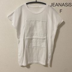 AB0514 白Tシャツ ロゴ刺繍デザイン ゆったりシルエット JEANASIS レディース カットソー Fサイズ 春夏