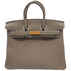 エルメス(HERMES) バーキン25 エトゥープ トゴ ゴールド金具 W刻印(2024年製造) 新品 レディース ハンドバッグ