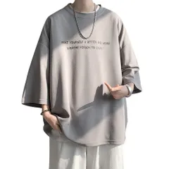夏服 メンズ [foveitaa] tシャツ 七分袖 涼しい ゆったり 大きい サイズ かっこいい服 クルーネック おしゃれ ビッグ シルエット カットソー カジュアル トップス 柔らかい肌触り 人気 なつふく 男女兼用 夏用 ウェア