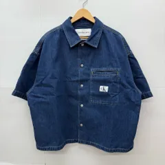 美中古  Calvin Klein Jeans  ボクシーショート デニムシャツ  Mサイズ  J325553  カルバンクラインジーンズ  メンズ  トップス  カジュアル系  紺系  【S0258-001】〇214