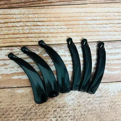 6本セット【ハンドメイド用バナナクリップ】ブラック／L・M・Sサイズ／ヘアアクセ土台／シンプル無地／パーツ素材