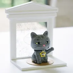メモリアルペットハウス (ペットのお仏壇)【白】基本型セット(【猫グレー】フェリックス ガーディアンズ（遺骨カプセル付の猫の置物）)