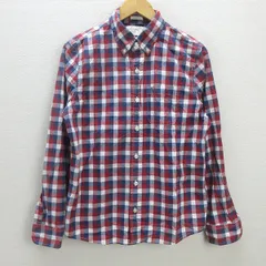 G■アバクロンビー&フィッチ/Abercrombie&Fitch 長袖BDシャツ/チェック柄【S】赤紺/men's/149【中古】■