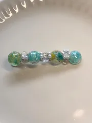 ブルーお花 ドライフラワー ハンドメイド レジン バレッタ