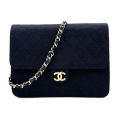 【極美品】CHANEL　シャネル　マトラッセ　コットン　ココマーク　チェーンショルダー　キルティング　ネイビー　ショルダーバッグ