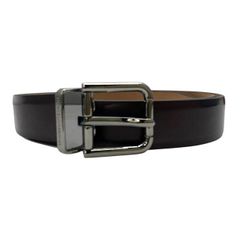 DOLCE&GABBANA ドルチェ&ガッバーナ ドルガバ ベルト アクセサリー 小物 レザー ボルドー系 シルバー金具【サイズ 100/40】