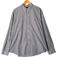 古着 ラルフローレン Ralph Lauren CUSTOM FIT 長袖 ボタンダウンストライプシャツ メンズXL相当/eaa578523