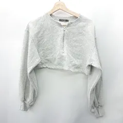 ◇ ⊇ w closet ハーフジップアップ 長袖 ショートトレーナー サイズF ライトグレー レディース E  【1409240001157】