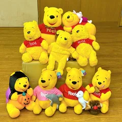 一部タグ付き！くまのプーさんぬいぐるみ9体セット Winnie the Pooh ハロウィン サメ ディズニー