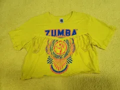 ズンバ ZUMBA イエロー クロップド 半袖 Tシャツ