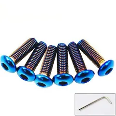 新品 PQYRACING 高性能 ステアリングホイール用 皿ボルト 6本セット チタンカラー 六角レンチ付 5M×19mm タイプ1