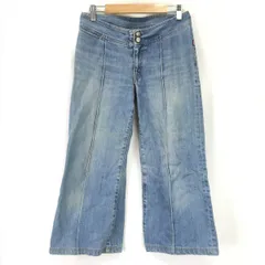 日本製★リーバイス/Levi's★クロップド丈/センターシーム/フレアデニムパンツ【W29/股下58cm/水色系/light blue】Pants/Trouser/ズボン/Made in Japan◆cBH667-i<sale>