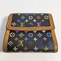 【USED中古品】 LOUISVUITTON ルイヴィトン モノグラム マルチカラー M92984 ポルトフォイユ エリーズ 三つ折り財布 Wフック ノワール 正規品 フォロー割 ②