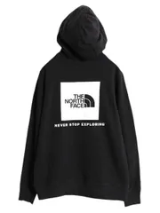 【お得なクーポン配布中!】 ノースフェイス 両面 プリント スウェット フード パーカー レディース М / 古着 The North Face トレーナー アウトドア プルオーバー 黒
