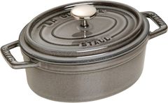 staub ストウブ 「 ピコ ココット オーバル グレー 15cm 」 小さい 両手 鋳物 ホーロー 鍋 IH対応