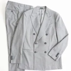 極美品●2020年製 黒タグ GIORGIO ARMANI NAPOLI ジョルジオアルマーニ カシミヤ96％ ダブルスーツ 上下セットアップ グレー 48 伊製 正規のサムネイル