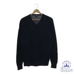 ☆美品☆ UNIQLO ユニクロ トップス セーター Vネック シンプル 長袖 大きめサイズ レディース ブラック L カシミヤ 901-12611 送料無料 古着