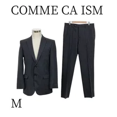 ★美品 COMME CA ISM コムサイズム 紺、ストライプ柄 スーツ M