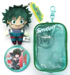 【中古】グッズセット 緑谷出久 プラッシュケース＆バッジセット 「僕のヒーローアカデミア」 ユニバーサル・スタジオ・ジャパン2024限定