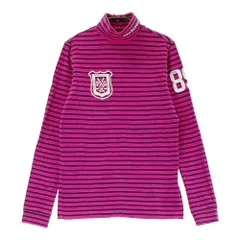 サイズ：1 PEARLY GATES パーリーゲイツ  ハイネック 長袖Tシャツ ボーダー柄 ピンク系 [240101525081] ゴルフウェア レディース ストスト