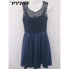 ◇ Feroux フェルゥ チュール レース 切替 ノースリーブ 膝丈 ワンピース サイズ2 ネイビー レディース  【中古】 【1201280005191】のサムネイル