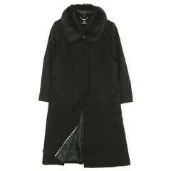 未使用品☆モンリーラス カシミヤウールロングコート リアルファー 黒 S〜M 11175032112-top.jpg