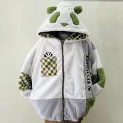 パンディエスタ　　チェッカーパンダ　パーカー　白　L　　Outerwear with panda charactersのサムネイル