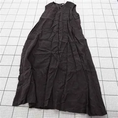 ◇ ⊂ 無印良品 BCL07A0S リネン 洗いざらし ロング丈 ノースリーブ ワンピース サイズS チャコールグレー系 レディース E  【1509180011718】