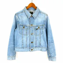 リー LEE アーバンリサーチ ロッソ コラボ デニムジャケット ジージャン LT9005 ロゴ メタルボタン ウォッシュ加工 長袖 M 38 ライトブルー