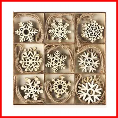 木製スライス 木材チップ クリスマスツリー 雪の結晶 飾り 北欧 手作り 木製 DIY オーナメント 小物 クリスマス ギフトタグ GOODCHI 45個セット