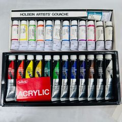 A【まとめ売り】 HOLBEIN ARTISTS GOUACHE ホルベインアーチストガッシュ 不透明水彩絵具 ホルベインアクリリックカラー アクリル樹脂絵具 2点セット お絵描き絵画 芸術 趣向品