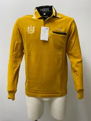 ★新品未使用　PARIS「新･デザインポロシャツ」長袖 マスタード　S～Ｍサイズ　ワンポイント メンズ　ゴルフのサムネイル