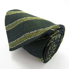 ミッソーニ ブランド ネクタイ ストライプ柄 格子柄 シルク イタリア製 PO メンズ カーキ Missoni 【中古】