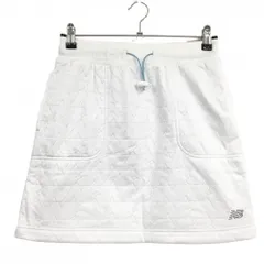 【超美品】ニューバランスゴルフ スカート 白 織生地 裏起毛 ウエストゴム＆ドローコード レディース 0(S) ゴルフウェア New Balance