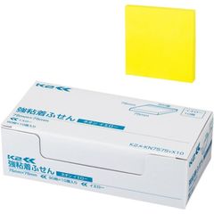 （まとめ買い）コクヨ 付箋 強粘着ふせん K2 75×75 10冊 正方形タイプ(ネオン・イエロー) K2メ-KN7575YX10 【×3セット】