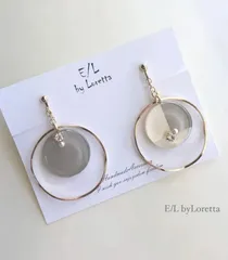 3color big hoop pierce/earring(Beige