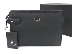 ■新品■未使用■ LANVIN ランバン レザー クラッチバッグ セカンドバッグ メンズ ブラック系 BP1085