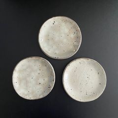 【3枚セット】美濃焼　粉引　17cm　丸皿