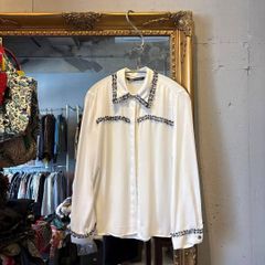 ZARA 長袖シャツ ホワイト ツイード調トリムM - メルカリ