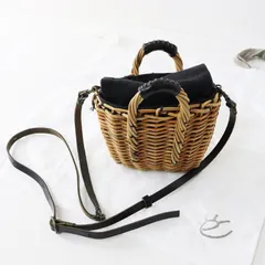 ebagos エバゴス　マルシェミニミニ カゴショルダーバッグ ebagos マルシェ・ミニミニ BLACK（定番トート マスコットミニ