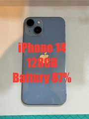 中古国内アップルストア版iPhone 14  Sim Free 128GB バッテリー87％ブルー