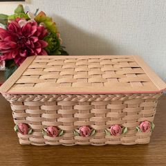 マスクケース  ふたつきかご クラフトバンド