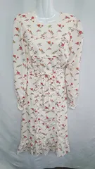 ◇ SLY スライ 花柄 長袖 マキシ ワンピース サイズM アイボリー系 レディース E  【1408060006342】