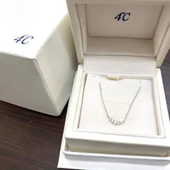 4°C ヨンドシー　ダイヤモンドネックレス　K10 5石　カーブライン